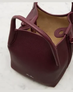 Bucket Bag Bale Small aus Leder Burgunderrot