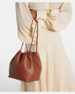 Bucket-Bag Bale Softy Small aus Leder Braun
