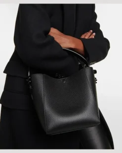 Bucket Bag Cabachic Mini aus Leder Schwarz