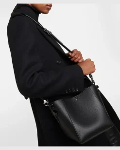 Bucket Bag Cabachic Mini aus Leder Schwarz