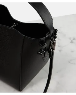 Bucket Bag Cabachic Mini aus Leder Schwarz