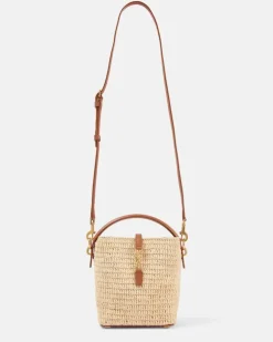 Bucket Bag Le 37 Mini aus Raffiabast Neutral