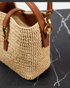 Bucket Bag Le 37 Mini aus Raffiabast Neutral