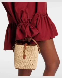 Bucket Bag Le 37 Mini aus Raffiabast Neutral