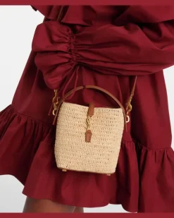 Bucket Bag Le 37 Mini aus Raffiabast Neutral