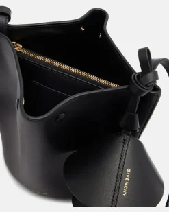 Bucket Bag Snap Mini aus Leder Schwarz