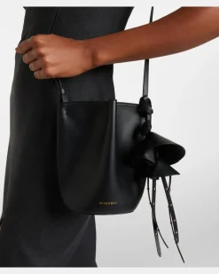 Bucket Bag Snap Mini aus Leder Schwarz