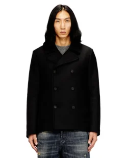 Cabanjacke aus gefilztem Wollgemisch - Winterjacken - Herren - Schwarz