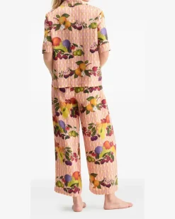 Canelle Pyjama-Hose mit Früchte-Print - Rosa