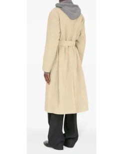 Canvas-Trenchcoat mit Gürtel - Nude