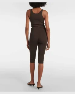Caprihose aus Jersey Braun