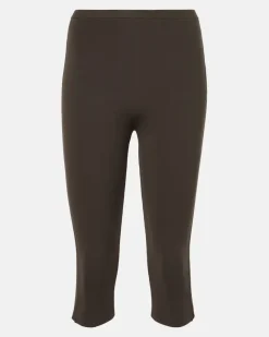 Caprihose aus Jersey Braun