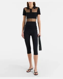 Capri-Leggings aus Jersey Schwarz