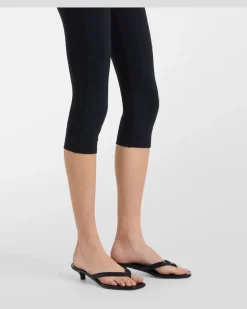 Capri-Leggings aus Jersey Schwarz