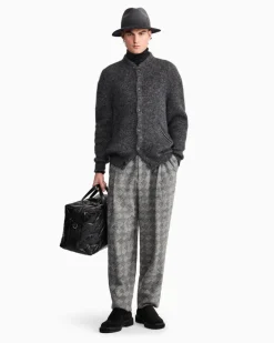 Cardigan Regular Passform Mohairmischung Knopfleiste Blau