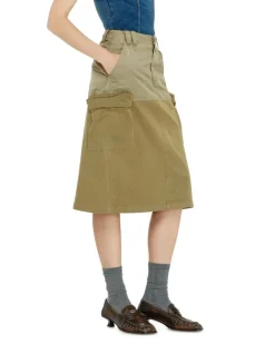 Cargo-Midirock aus Baumwolle und Nylon - Röcke - Damen - Grün
