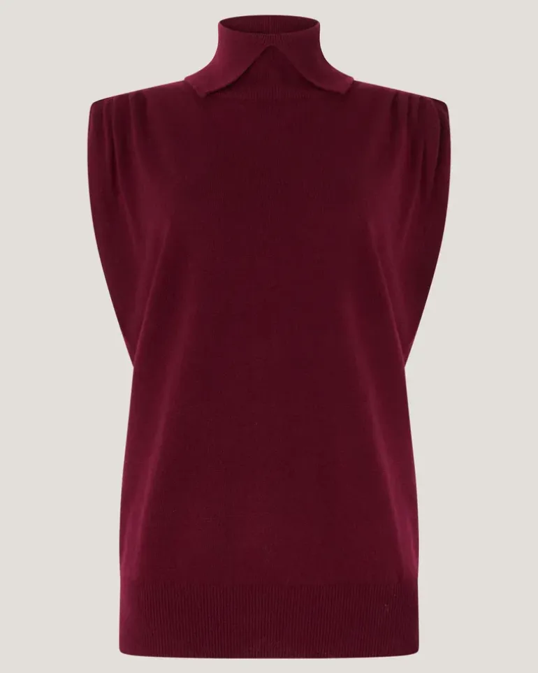 Cashmere sleeveless top Purple