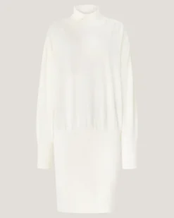Cashmere turtleneck dress White
