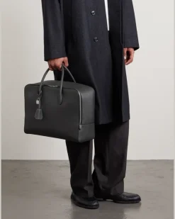 Century Full-Grain Leather Weekend Bag Black