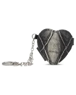 Charm-D Schlüsselanhänger aus Denim - Schwarz