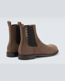 Chelsea Boots aus Veloursleder Braun