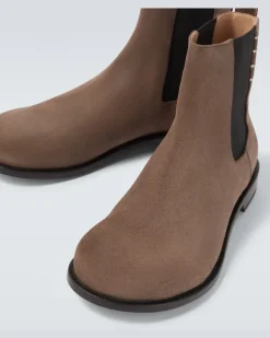 Chelsea Boots aus Veloursleder Braun