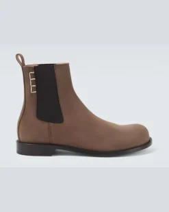 Chelsea Boots aus Veloursleder Braun