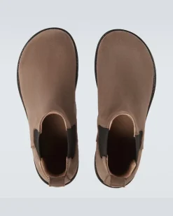 Chelsea Boots aus Veloursleder Braun