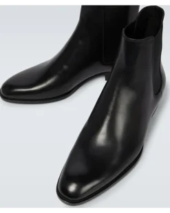 Chelsea Boots Wyatt aus Leder Schwarz
