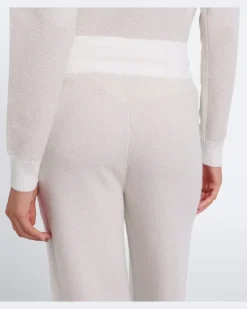 Chevron Hose aus Cashmere Weiß