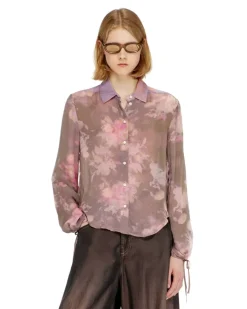 Chiffon-Bluse mit all-over Blumenprint - Hemden - Damen - Bunt