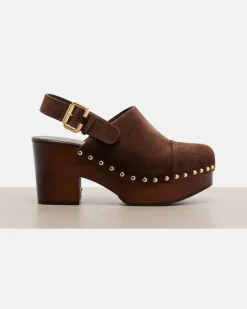 Chloé Clogs Jeannette 40 aus Veloursleder Beige