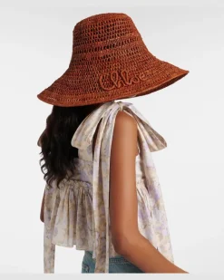 Chloé Hut Chloé aus Raffiabast Braun
