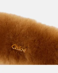 Chloé Stirnband aus Shearling Braun
