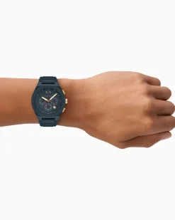 Chronograph aus blauem Silikon Mehrfarbig