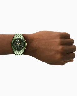 Chronograph aus grüner Keramik Mehrfarbig