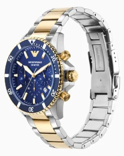 Chronograph aus zweifarbigem Edelstahl Mehrfarbig