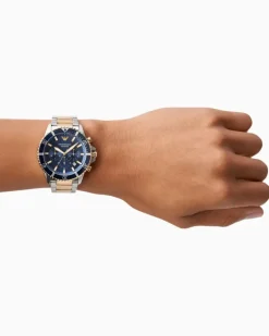Chronograph aus zweifarbigem Edelstahl Mehrfarbig