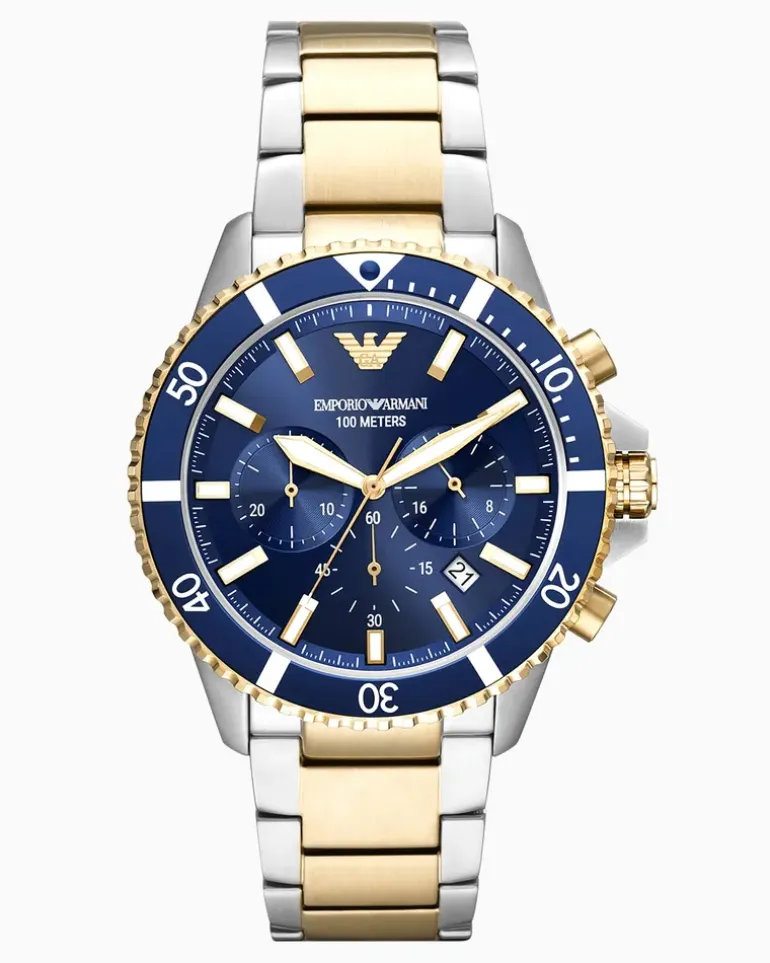Chronograph aus zweifarbigem Edelstahl Mehrfarbig