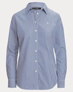 Classic-Fit Baumwollhemd mit Streifen Blue