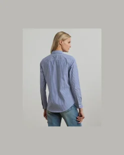 Classic-Fit Baumwollhemd mit Streifen Blue