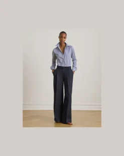 Classic-Fit Baumwollhemd mit Streifen Blue