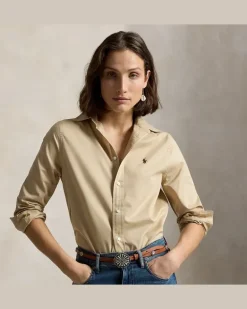 Classic-Fit Hemd aus Baumwolltwill Brown