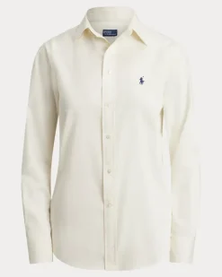 Classic-Fit Hemd aus Baumwolltwill Cream
