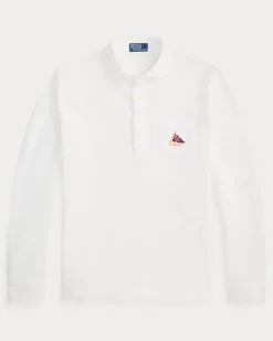 Classic-Fit Piqué-Polo mit Stickerei White