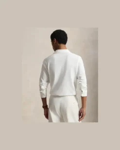 Classic-Fit Piqué-Polo mit Stickerei White