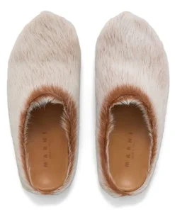 Clogs aus Kalbshaar - Nude