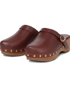 Clogs Classic Closed aus Leder Braun