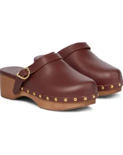 Clogs Classic Closed aus Leder Braun
