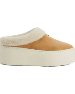 Clogs mit Faux-Shearling - Braun